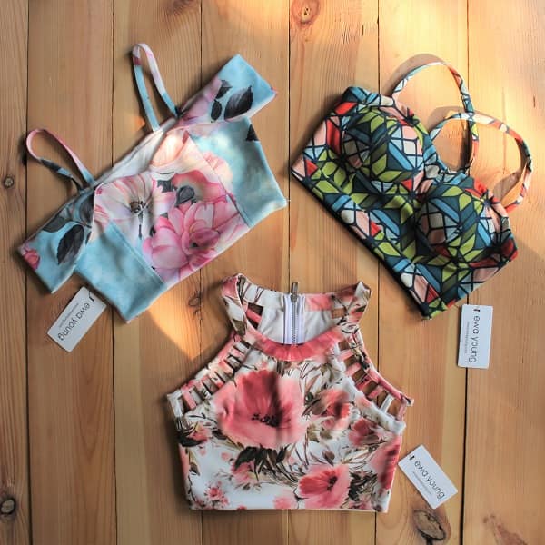 Combo of 3 Floral Crop Tops