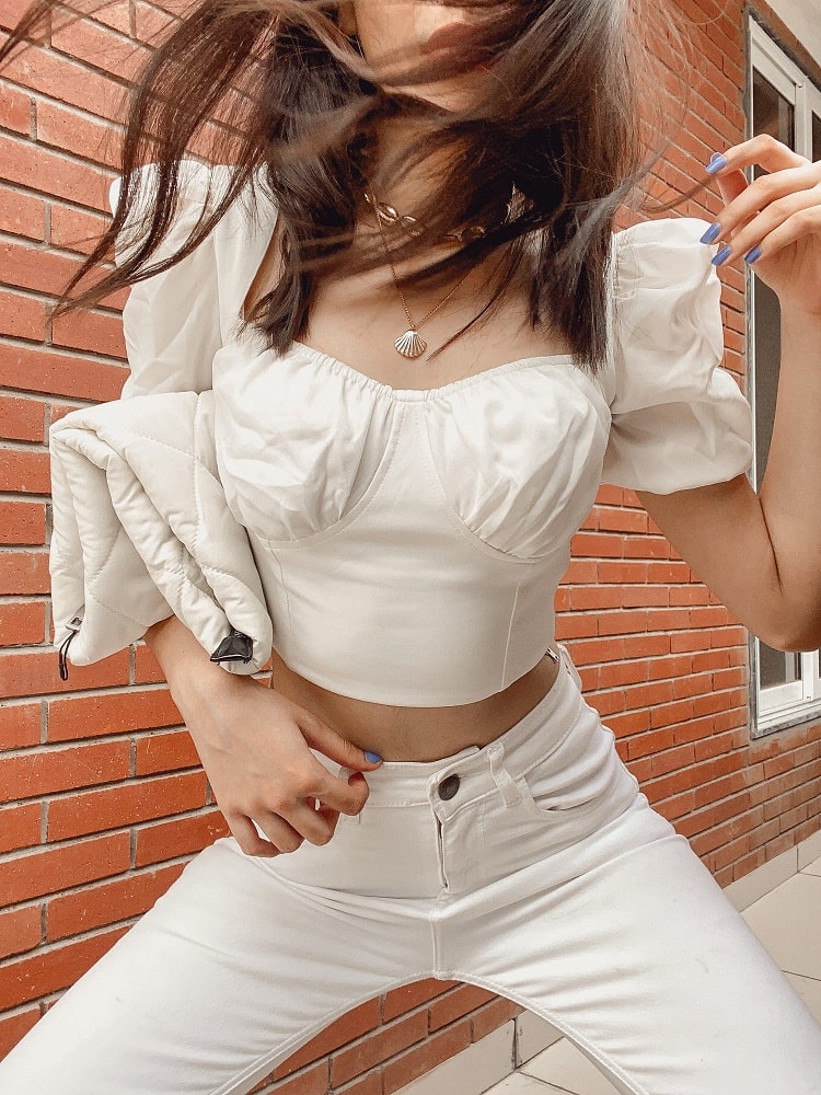 Club Senorita Crop Top - White