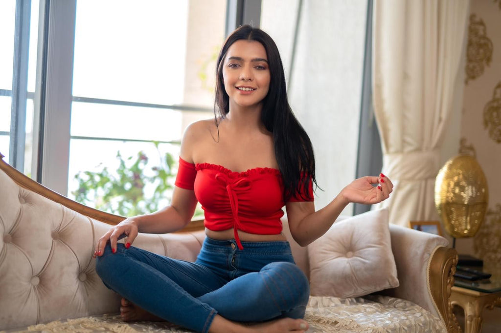 Bonita Crop Top (Padded) - Red