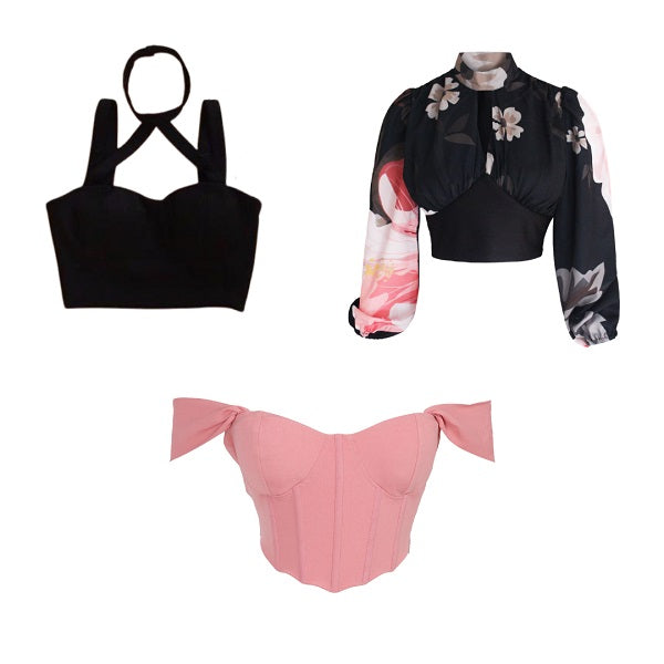 Combo of 3 Paris Crop Tops