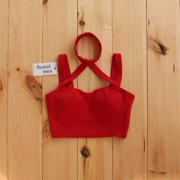 Red Choker Senorita Crop Top