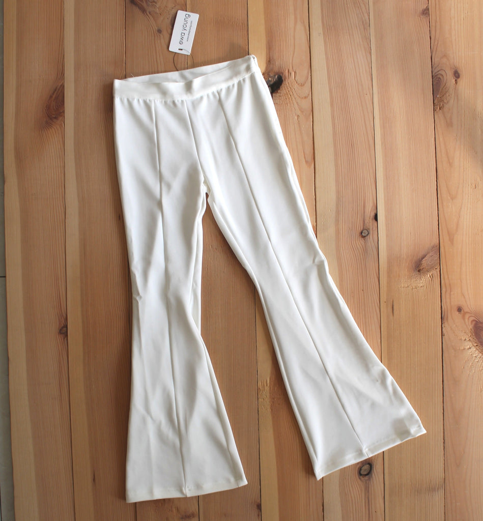 White Flared Pants - High Waist