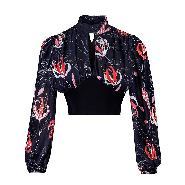 Mystique Crop Top - Midnight Red